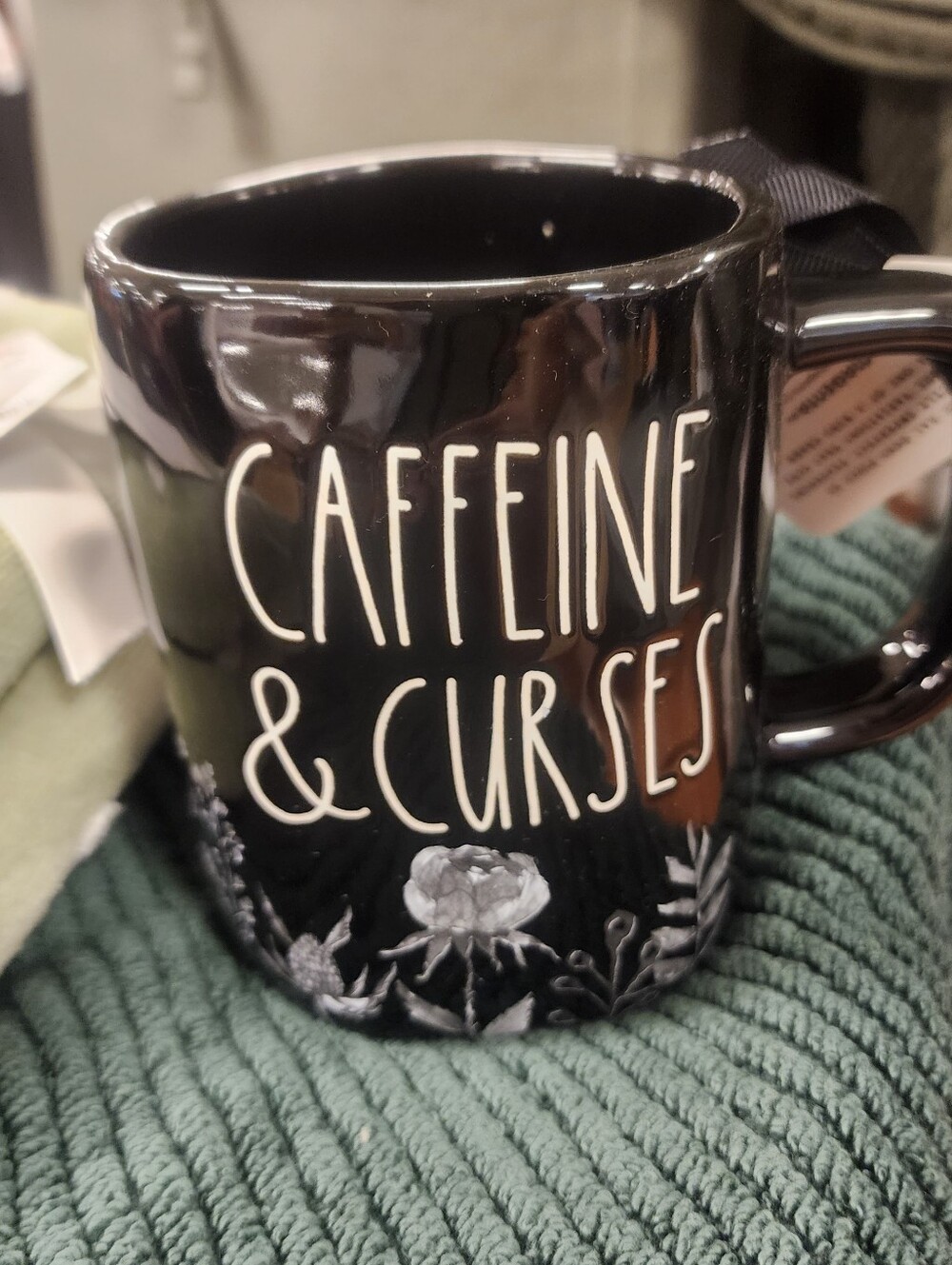 Rae DunnCaffeine & Curses Black Ceramic Coffee Mug